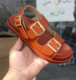 صندل پشت بندی تابستانی دو سگک زارا چرمی